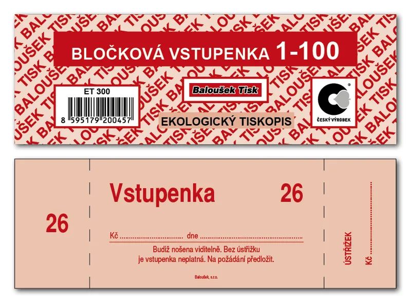 Termék főképe Bločková vstupenka 1-100 ET300