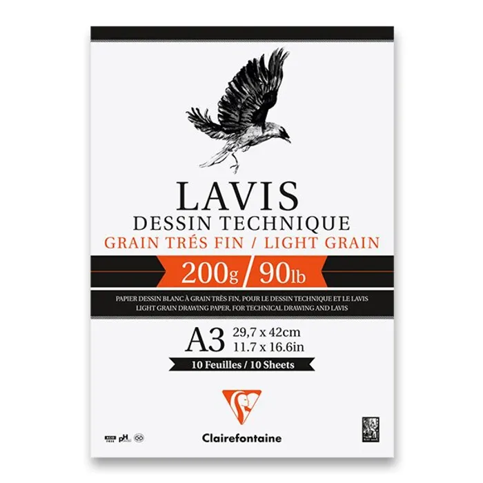 Termék főképe Blok Clairefontaine Lavis Technical drawing A3, 10 listů, 200 g