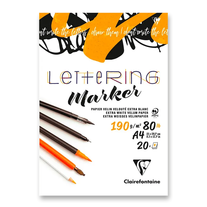 Termék főképe Blok Clairefontaine Lettering - A4, 20 listů, 190 g