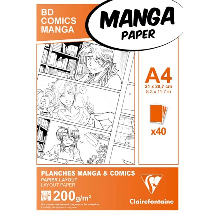 Termék főképe Blok Clairefontaine Manga BD Comic pack A4, 40 listů, 200 g