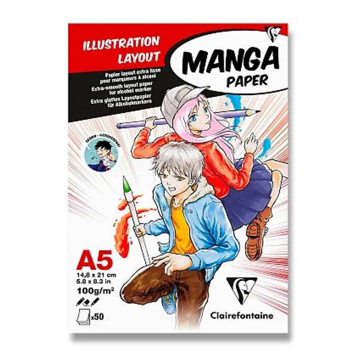 Termék főképe Blok Clairefontaine Manga Illustrations - A5, 50 listů, 100 g