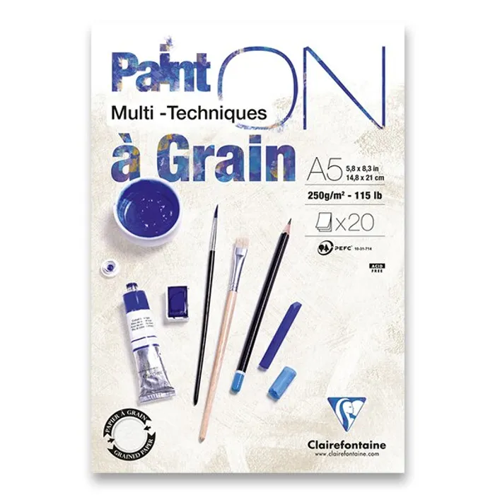Termék főképe Blok Clairefontaine Paint on Grain A5, 20 listů, 250 g