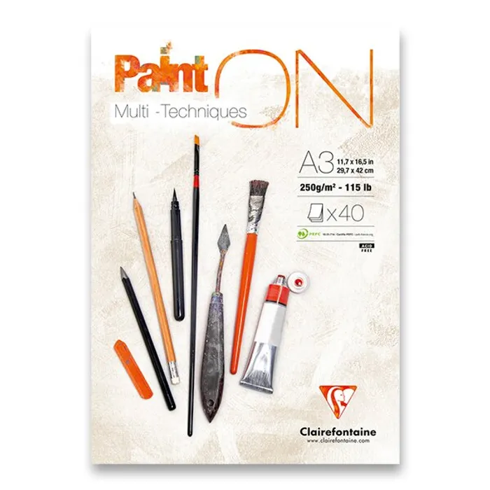 Termék főképe Blok Clairefontaine Paint on White A3, 40 listů, 250 g