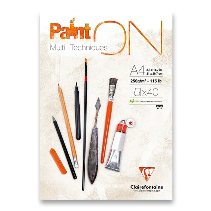 Termék főképe Blok Clairefontaine Paint on White A4, 40 listů, 250 g