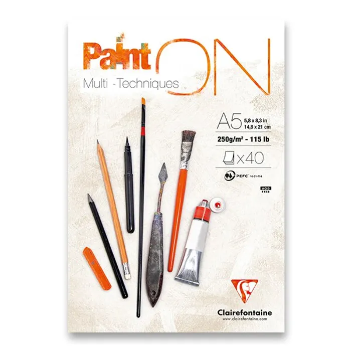 Termék főképe Blok Clairefontaine Paint on White A5, 40 listů, 250 g