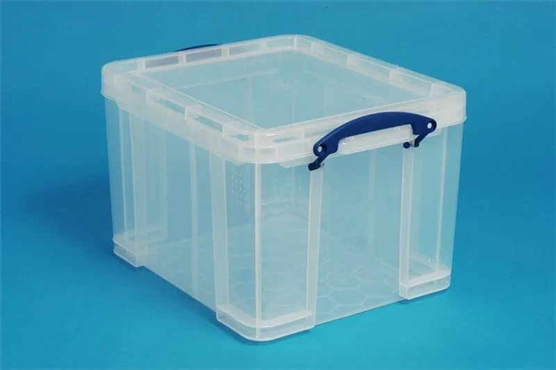 Termék főképe Box na skladování závěsných složek a pořadačů, plastový, s víkem, 35 l, průhledný, REALLY