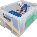 Következő termékkép Box, plastový, s víkem, 70 l, průhledný, ALLSTORE