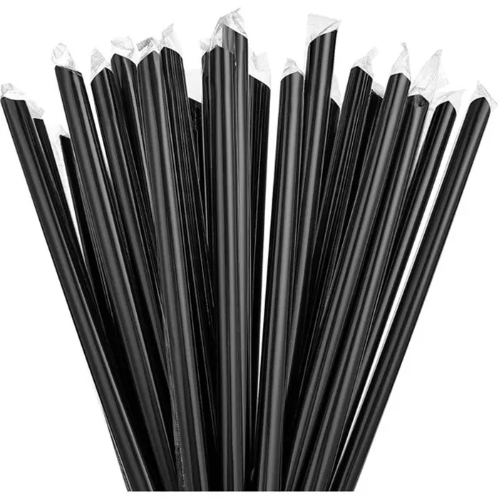 Termék főképe BUBBLE TEA plastové slámky 12x210mm černé [250 ks] (znovu použitelná)