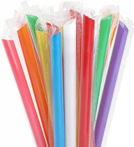 BUBBLE TEA műanyag szívószálak 12x210mm mix [100 db] (újrafelhasználható)
