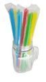 BUBBLE TEA műanyag szívószálak 12x210mm mix [100 db] (újrafelhasználható)