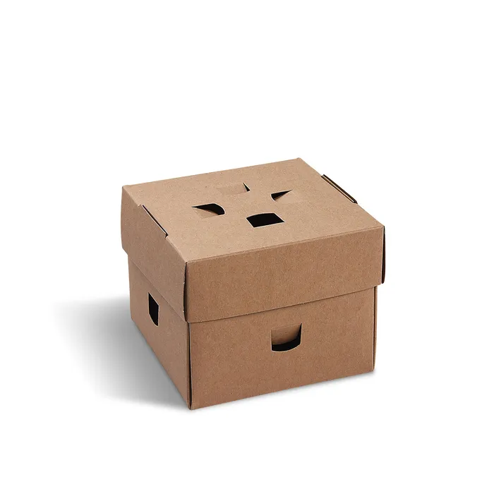 Termék főképe Burger box (PAP - FSC Mix) rozkládací nepromastitelný kraft 120 x 120 x 100 mm [100 ks]