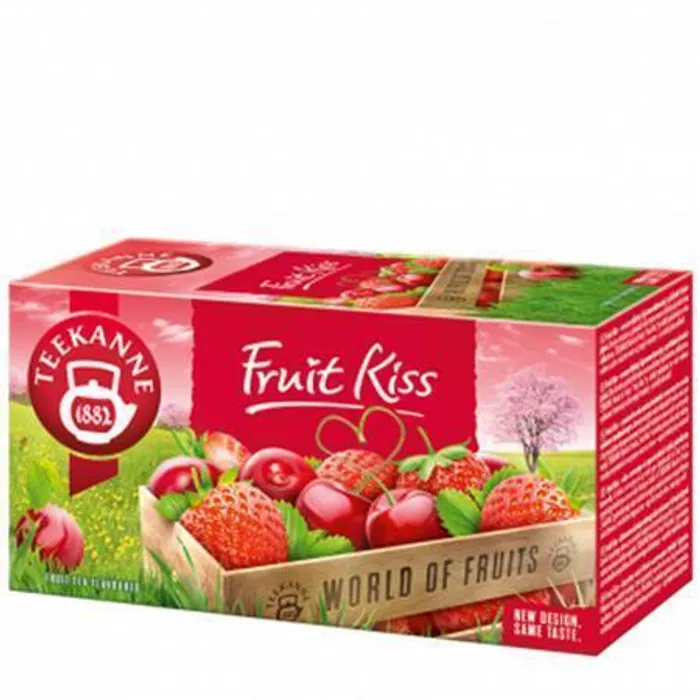Termék főképe Čaj ovocný, 20x2,5 g, TEEKANNE, "Fruit kiss", jahoda-třešeň