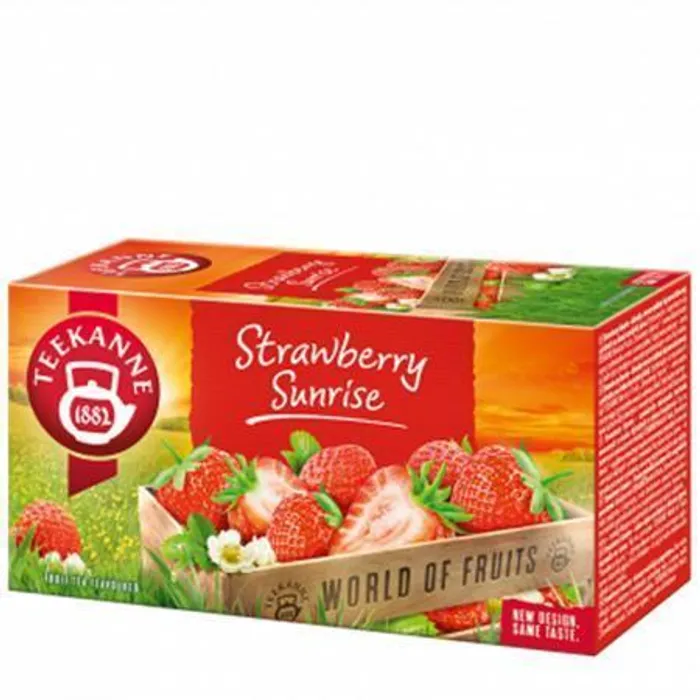 Termék főképe Čaj, ovocný, 20x2,5 g, TEEKANNE "Srawberry Sunrrise", jahoda
