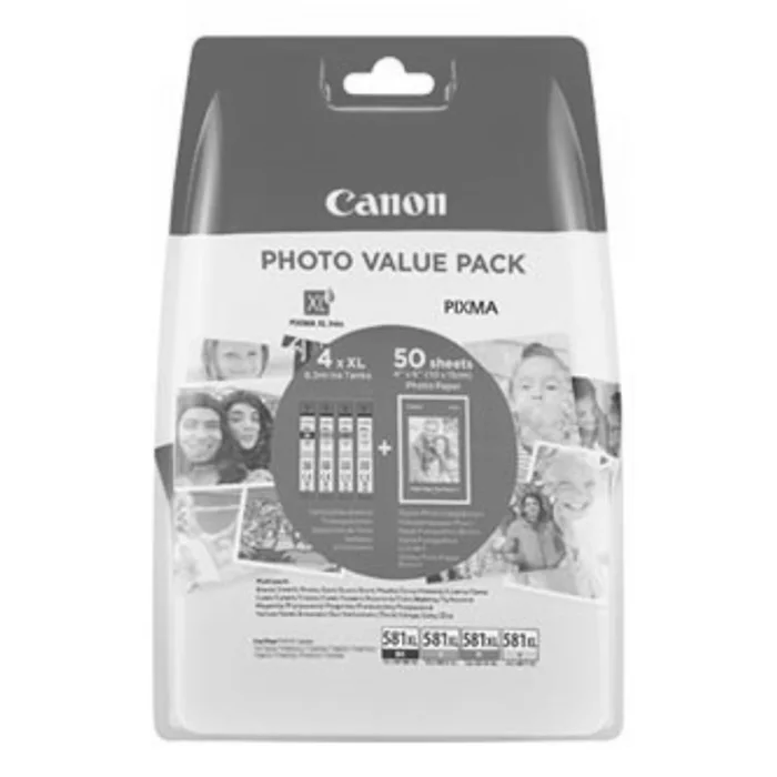 Termék főképe Canon originální ink CLI-581 XL CMYK Multi Pack, CMYK, blistr, 4*8,3ml, 2052C004, very hi
