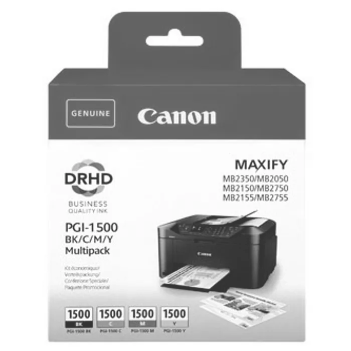 Termék főképe Canon originální ink PGI-1500 BK/C/M/Y Multipack, CMYK, 400/3*300str., 9218B005, Canon MA