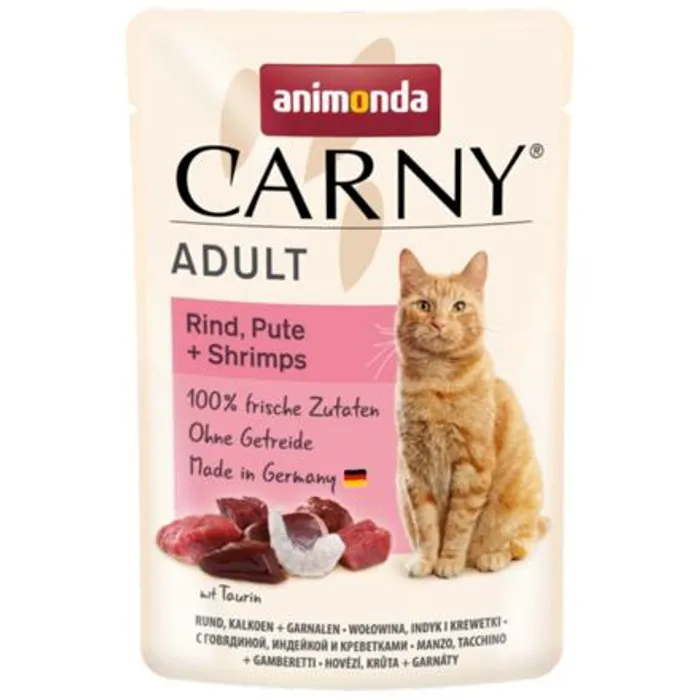 Termék főképe Carny Adult 85 g hovězí, krůta+ráčci, kapsička pro kočky