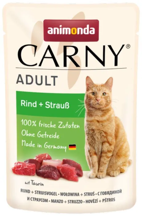 Termék főképe Carny Adult 85 g hovězí + pštros, kapsička pro kočky
