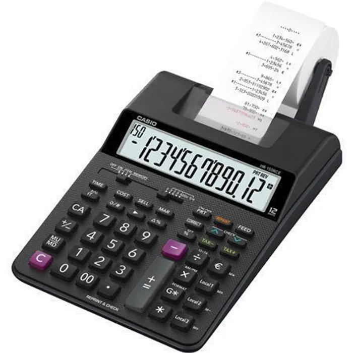Termék főképe Casio Kalkulačka HR 150 RCE, černá, dvanáctimístná, s tiskem, duální napájení, dvoubarevn