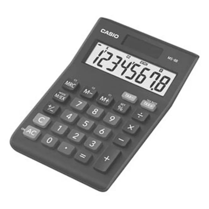 Termék főképe Casio Kalkulačka MS 8 B S, černá, stolní s výpočtem DPH, osmimístná