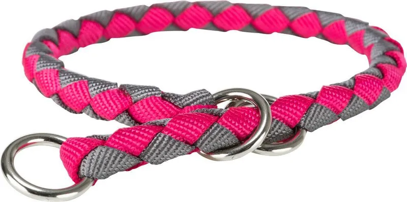 Termék főképe CAVO obojek kulatý "Stop tahání" - fuchsie/grafit M-L:43-51cm/18mm