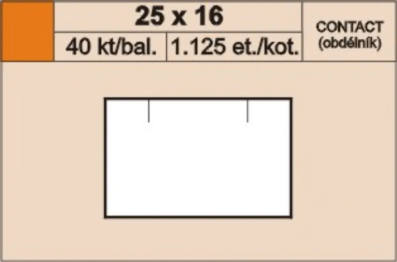Termék főképe Cenové etikety 25x16 contact oranžové hranaté