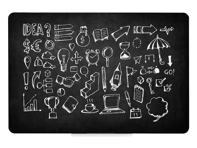 Termék főképe Černá bezrámová magnetická tabule na křídy - Qboard 87 x 57 cm