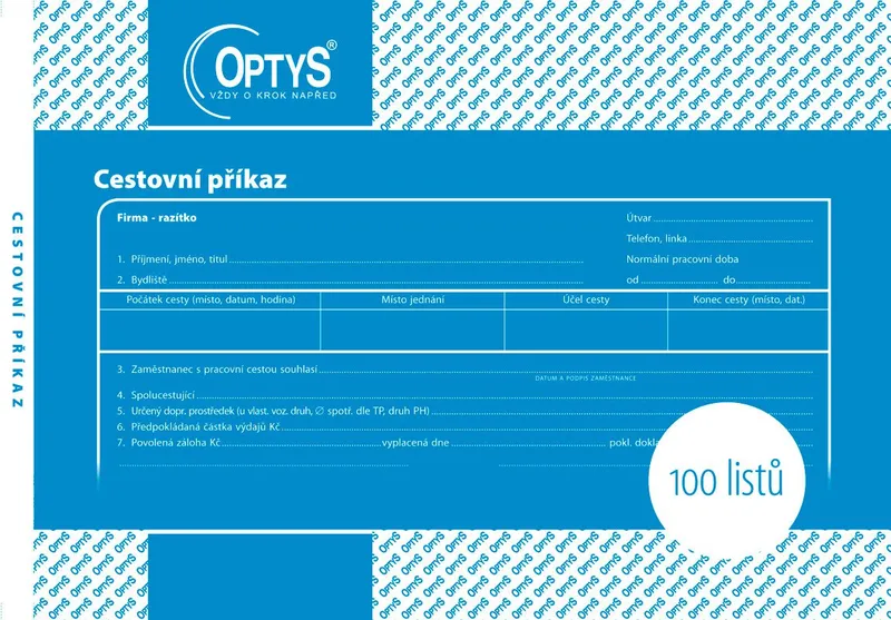 Termék főképe Cestovní příkaz A5, 100 listů 1051