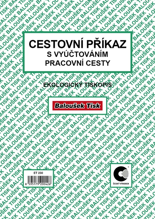 Termék főképe Cestovní příkaz A5 s vyúčtováním ET230