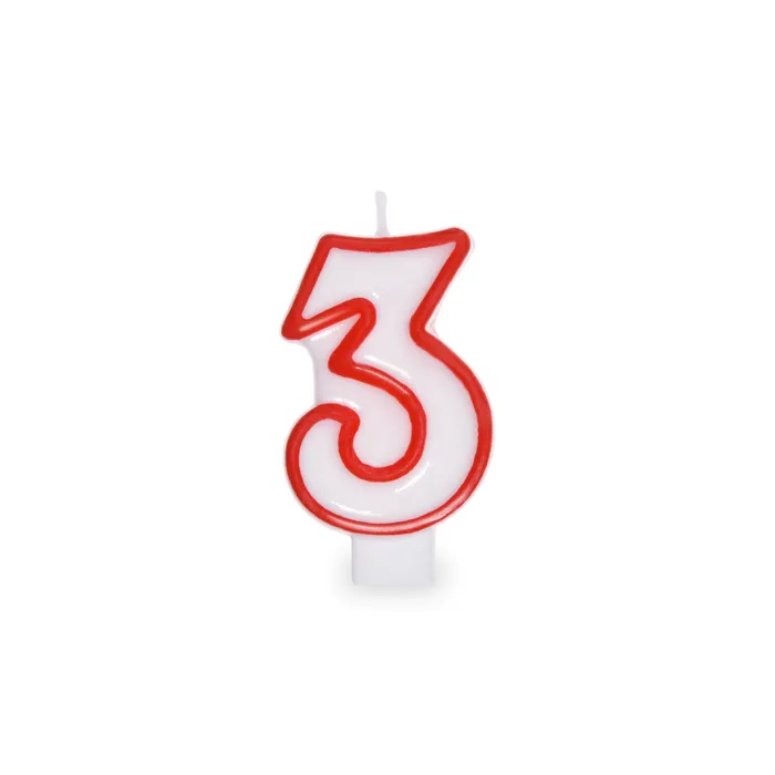 Termék főképe Číslová svíčka "3" 75 mm [1 ks]