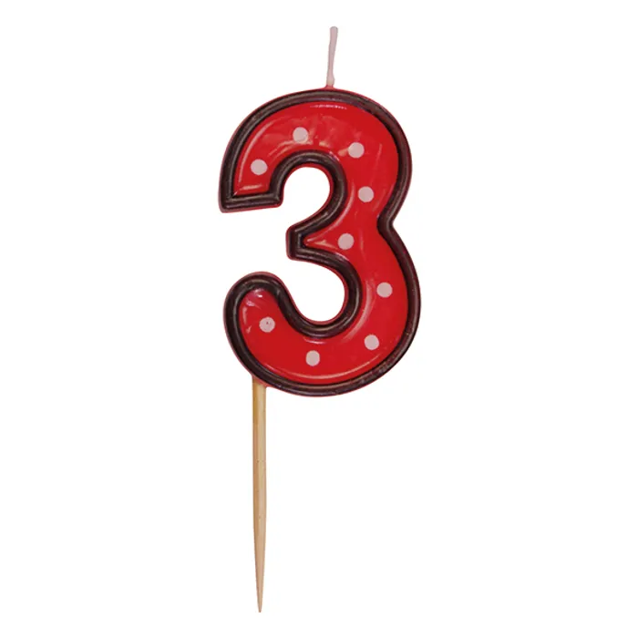 Termék főképe Číslová svíčka na špejli "3" 50 mm [1 ks]