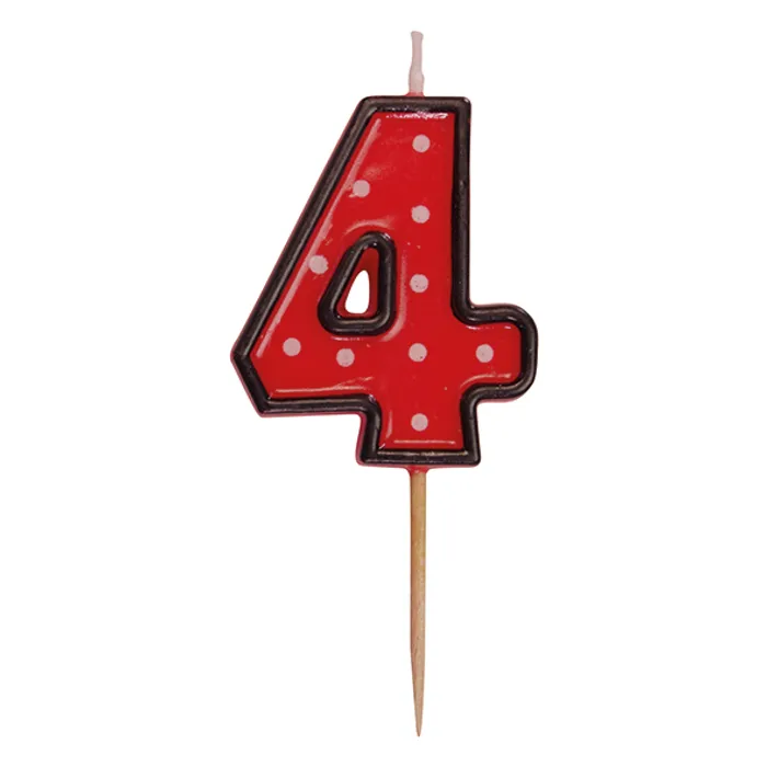 Termék főképe Číslová svíčka na špejli "4" 50 mm [1 ks]