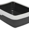 Következő termékkép CLASSIC WC macskáknak, peremmel, 37 x 15 x 47 cm, szürke/fehér