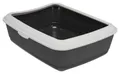 CLASSIC WC macskáknak, peremmel, 37 x 15 x 47 cm, szürke/fehér