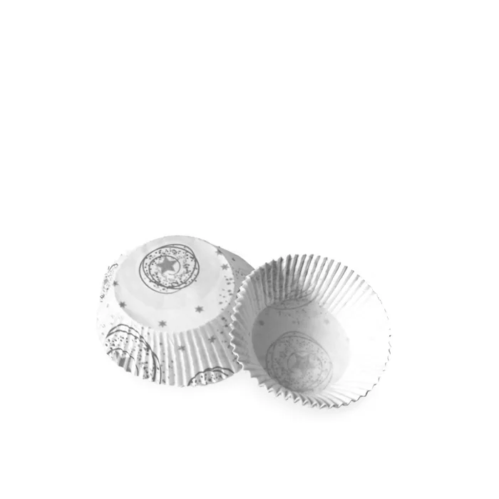 Termék főképe Cukrářské košíčky béžové se zlatými hvězdičkami průměr 50x30mm [40ks]