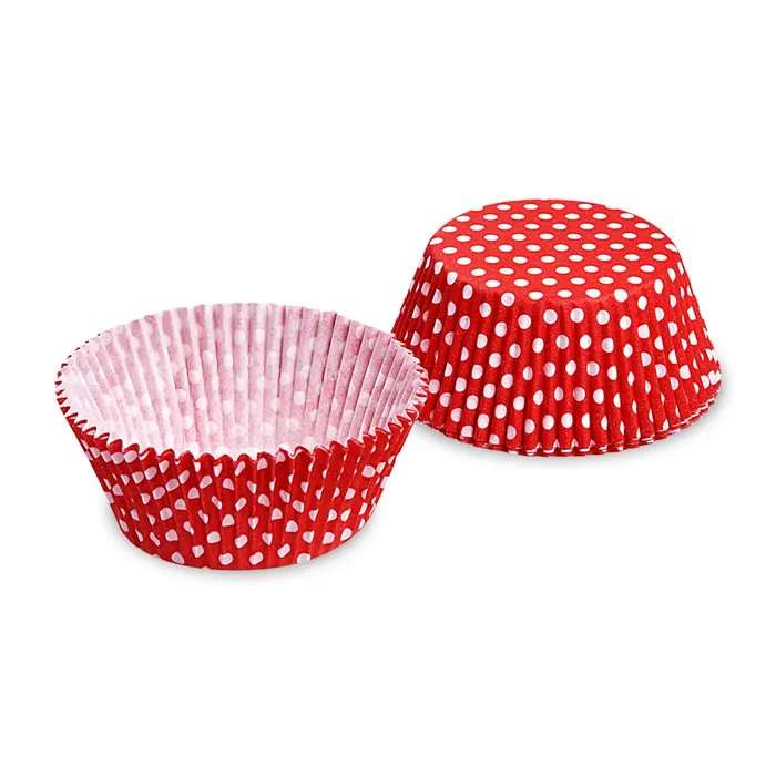 Termék főképe Cukrářský košíček (PAP) Puntíky červený průměr 50 x 30 mm [40 ks]