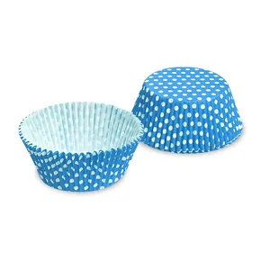Muffin kapszli (PAP) Pontok fehér/kék átmérő 50 x 30 mm [40 dp]