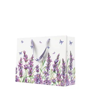 Ajándéktáska fekvő - LAVENDER BUTTERFLY 33,5x13x26,5 cm