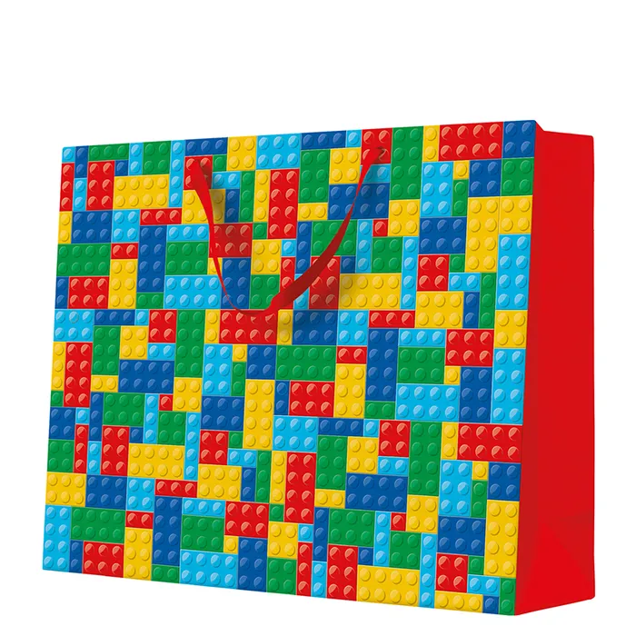 Termék főképe Dárková taška maxi velká - COLORFUL BRICKS 54x16x44 cm