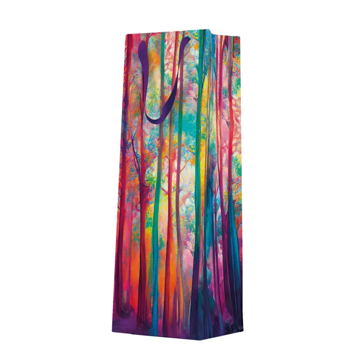 Termék főképe Dárková taška na láhev - Colorful Magic Forest 12x10x37 cm