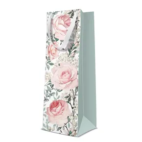 Ajándéktáska palackhoz - Gorgeous Roses 12x10x37 cm