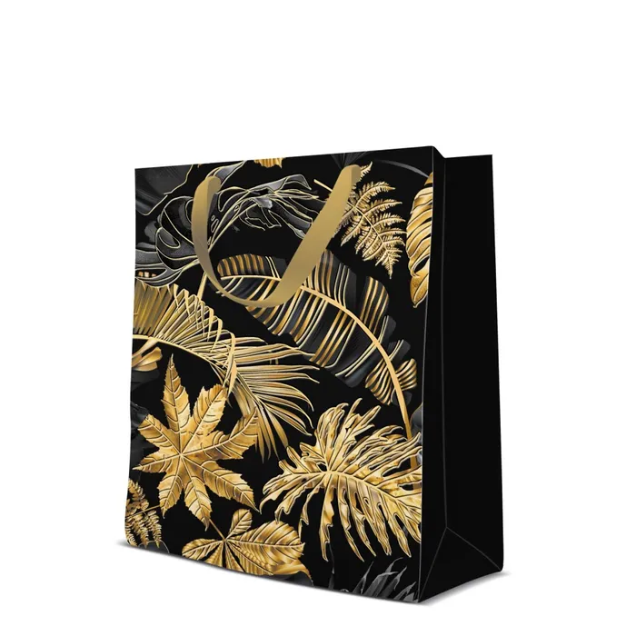 Termék főképe Dárková taška premium střední - Gold Leaves 20x10x25 cm