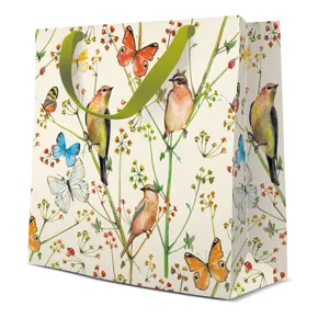 Ajándéktáska közepes - Birds and Butterflies 17x6x17 cm