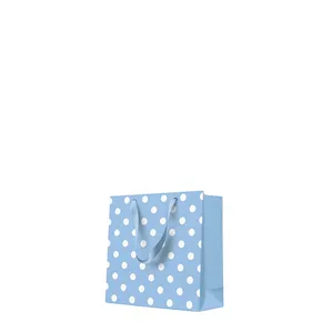 Ajándéktáska közepes - Dotsy Check blue 17x6x17 cm