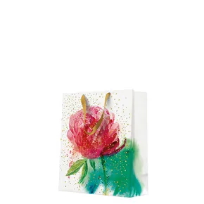 Ajándéktáska közepes - PEONY WATERCOLOR 20x10x25 cm