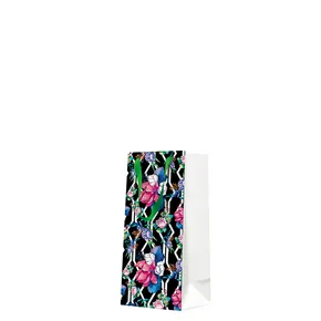 Ajándéktáska keskeny - Floral Botanical Pattern 10x7x22 cm