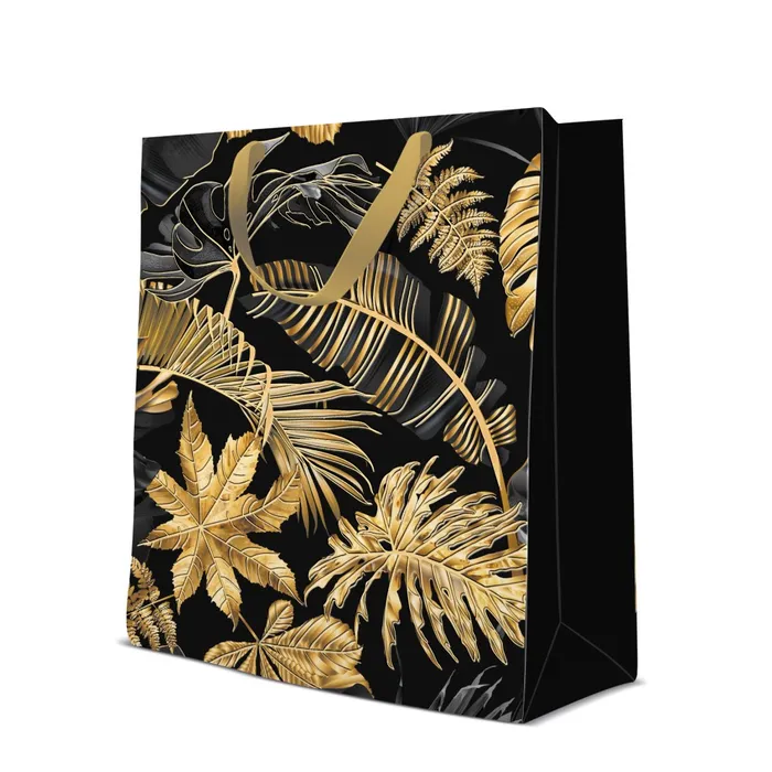 Termék főképe Dárková taška velká - Gold Leaves 26,5x13x33,5 cm