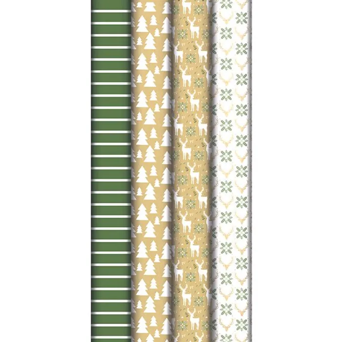 Termék főképe Dárkový balicí papír Kraft Lovely Home Green 2 x 0,7 m, mix motivů
