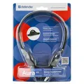 Defender Aura 101, fejhallgató, hangerőszabályzó, fekete, nyitott, 3,5 mm-es jack