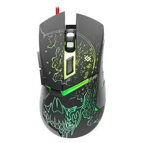 Defender Mouse Alfa GM-703L, 3200DPI, optikai, 6tl., 1 kerék, vezetékes USB, fekete, játék,
