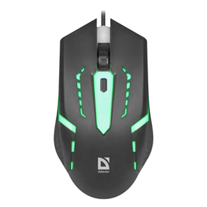 Termék főképe Defender Myš Hit MB-601, 1200DPI, optická, 4tl., 1 kolečko, drátová USB, černá, herní, po